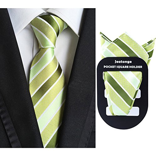 Lot 6 Pcs Mens Ties and 6 Free Matching Pocket Squares, Men's Classic Tie Necktie Woven Jacquard Neck Ties Gift box packing (6+6 style 07)