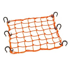 Powertye 50159 Orange 15″X15″ Cargo Net Featuring 6 Adjustable Hooks & Tight 2″x2″ Mesh