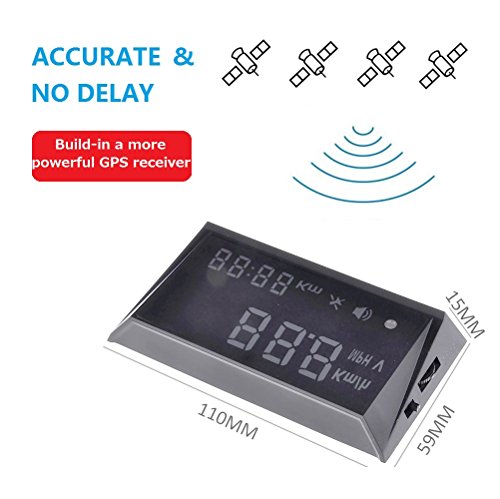 NikoMaku Heads Up Display For Car HUD, HBX-70 GPS Speedometer, Overspeed Alarm, Display Km/h MPH, Automatic Brightness, Windshield Project for All Vehicles - Thumbnail 3