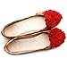 Ollio Women's Ballet Shoe Canvas Dot Pattern Flower Flat