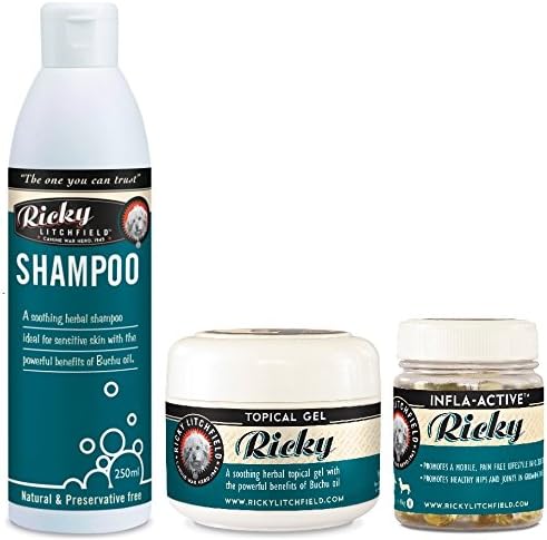 Ricky Litchfield Free Shampoo with The Purchase of Topical Gel & INFLA Active 90 Capsules • Promotes a Healthy Shiny Coat with Natural Conditioning Agent That is $15.00 Savings
