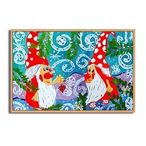 Framed Canvas Wall Art Merry Christmas Canvas Prints Home Artwork Decoration for Living Room,Bedroom - 16x24 inches