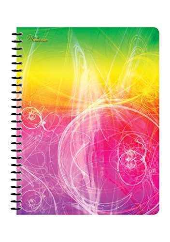 New Generation - Rainbow - 1 Subject 70 Sheets 8" x 10.5" wirebound Spiral Notebook , 6 PACK ,WIDE Ruled , Heavy Duty covers ,3 Hole Punch , (6 PACK SPIRAL NOTEBOOK WIDE RULED)