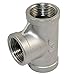 T Shaped Thread 3 Way Equal Tee Coupling SS 304 3/4