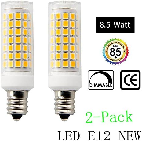 2018 new bulbs 88 LEDs,E12 LED Bulbs 8.5W, 75 Watt Equivalent, LED Candelabra Bulb, Warm White3000K LED Chandelier Bulbs,Base E12 Dimmable (Pack of 2)