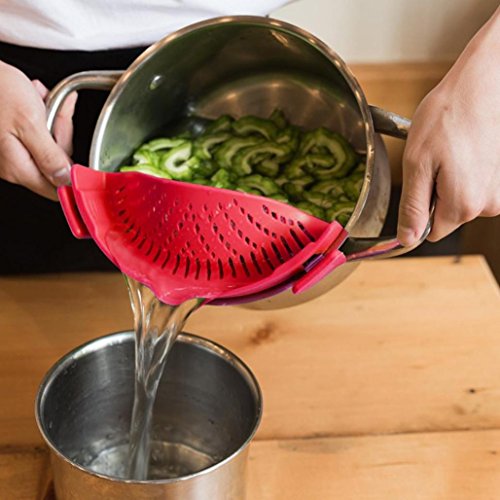 image for Nacome Home Kitchen Clean Colander,Silicone Clip-On Snap and Strainer 
