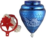 3 Pack Rey Dragon Durable Plastic Spin Tops For Kids Metal Tip Made in Mexico - Trompo Mexicano Rey Dragon Plástico Durable & Punta de Metal (Pack of 3 Assorted Colors)