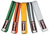 ROLL HARD Brand - Youth IBJJF Belts - All colors and sizes (Grey/White Stripe, M3)