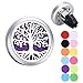 Tornado Tree of Life Car Air Freshener Aromatherapy Essential Oil Diffuser 316 Stainless Steel Hollow Locket with Vent Clip 12 Refill Pads