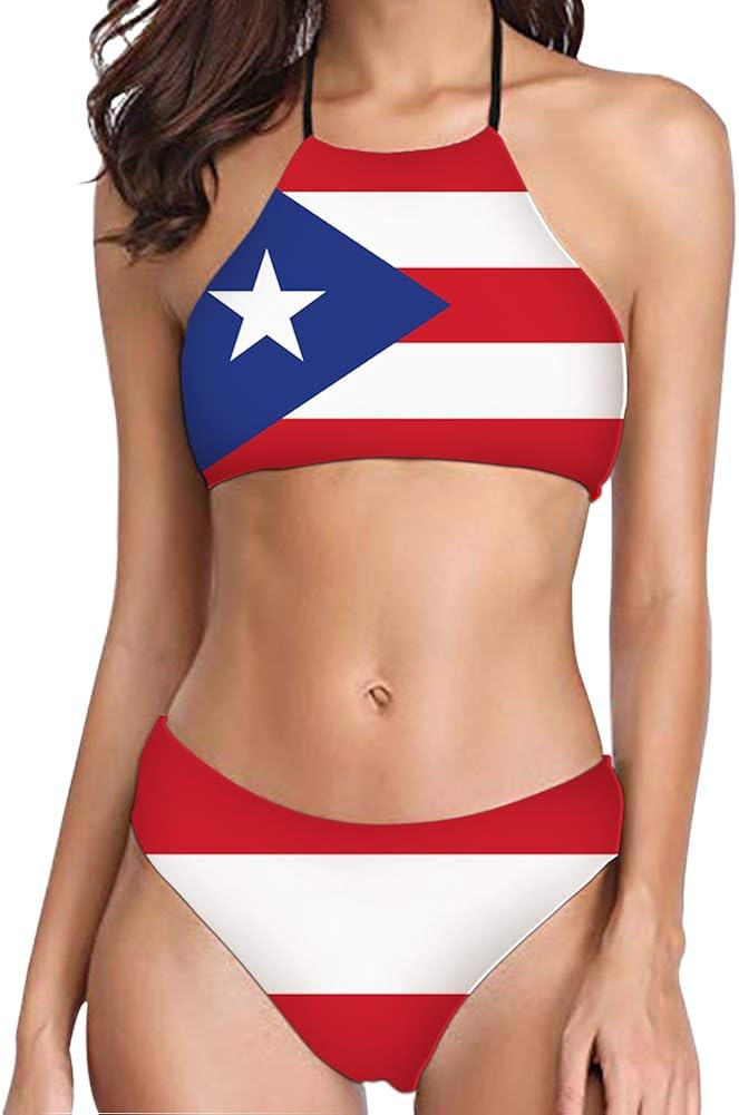 Foruidea Womens Cuban Flag Sexy Bikini Set Summer Beach Hot