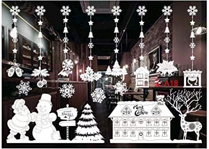SanXingRui Christmas Window Stickers, Snow Flakes Stickers Christmas Window Decorations Window Clings Decal Wall Stickers, Glass Decal Mural New Year Christmas Decoration (baisetiezhi-3)