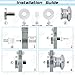 Alise Shower Glass Door Handle,Sliding Shower Doors Knob Pull Hardware Replacement Parts for Bathroom Glass Doors,Heavy Duty Solid SUS304 Stainless Steel Knobs,Brushed Nickel L1800