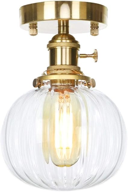 Moliay Moderne Persönlichkeit Transparent gestreiftes Glas Semi Flush