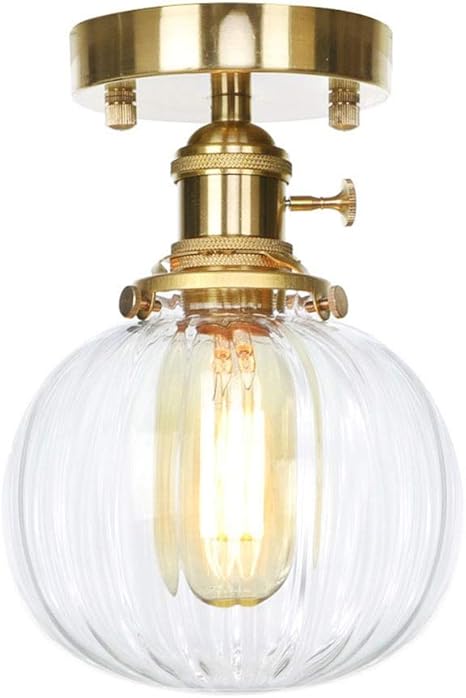 Moliay Moderne Persönlichkeit Transparent gestreiftes Glas Semi Flush