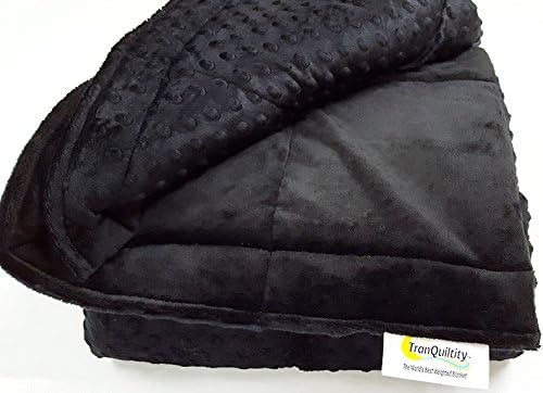 Ultra-Soft Black Minky Weighted Sensory Blanket-16lb 48x70