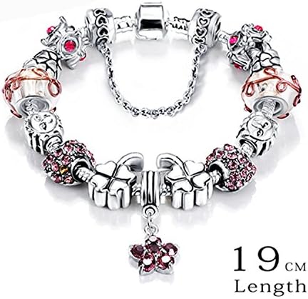 YouzhiWan007 Bottom Price Promotion 2 Weeks Antique Silver Original Women Glass Charm Bracelet &amp; Bangle Fit Charm Bracelet PCBR0056 19cm