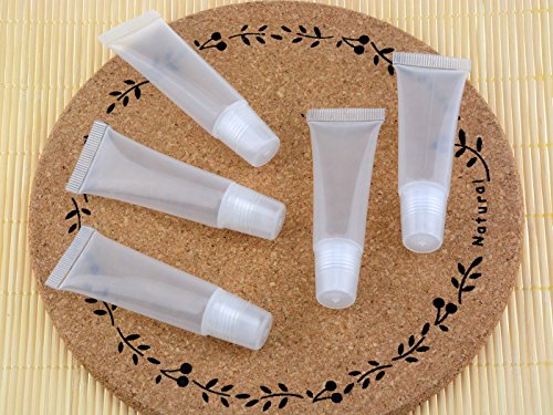 Wowlife 8ml Mini Clear Empty Lip Gloss Balm Container Soft Tubes Makeup Box (10 Pcs)