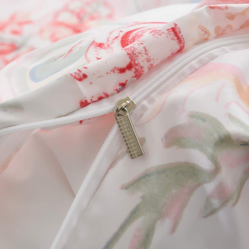 MH MYLUNE HOME Duvet Cover 3 Pieces Set- Ultra Soft Double Brushed Printed Microfiber Comforter Cover with 2 Pillow Case