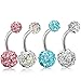 ORAZIO 4-8Pcs 14G Stainless Steel Belly Button Rings Screw Navel Bars Body Piercing