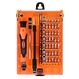 SHOWPIN 45 in 1 Mini Screwdriver Set, Torx Set Include T8 and T9, Professional Repair Tool Kit with Extension Bar, Flexible Bar, Phillips Bit and Hex Bit, Suitable for Iphone, Table, Laptop, PC Repair