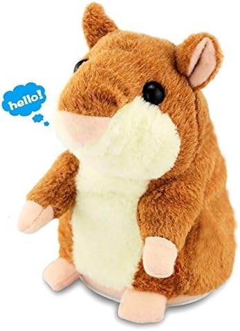Talking Hamster Repeats What You Say Electronic Pet Talking Plush Toy Buddy Mouse for Kids, 3 x 5.7 inches