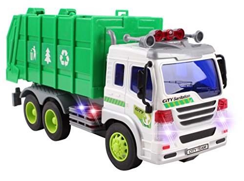 Remote Control Garbage Sanitation RC Truck 1:16 Four Channel Full Function w/ Lights Battery Powered RC Truck Toy
