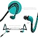 MUCRO Wired Neckband Running Sports Headphones with Microphone, Stereo Sound & Noise Cancelling in-Ear Headphones for iOS Android iPod and PC, Blue