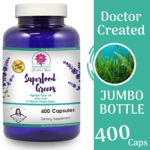 Spirulina & Alfalfa - 400 Capsules - 9 Cents/Cap - Superfood Greens - Extra Large Bottle - by Dr. Valerie Nelson Spirulina & Alfalfa - 400 Capsules - 9 Cents/Cap - Superfood Greens - Extra Large Bottle - by Dr. Valerie Nelson