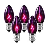 C7 - Transparent Purple - Triple Dipped - 5 Watt - Candelabra Base - Christmas Lights - 25 Pack