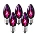 C7 - Transparent Purple - Triple Dipped - 5 Watt - Candelabra Base - Christmas Lights - 25 Pack