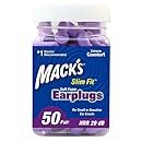 Mack's Slim Fit Soft Foam Earplugs, 50 Pair - Small Ear Plugs for Sleeping, Snoring, Traveling, Concerts, Shooting Sports and Power Tools