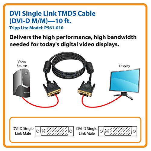 Tripp Lite DVI Single Link Cable, Digital TMDS Monitor Cable (DVI-D M/M) 10-ft.(P561-010) - Thumbnail 3