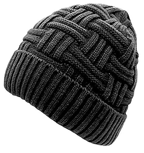 Gajraj Winter Warm Knitted Woolen Skull Cap for Men & Women (Coal Grey)