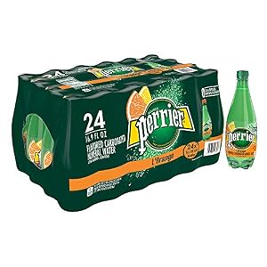 Image of Perrier L'Orange Flavored Carbonated Mineral Water (Lemon Orange Flavor), 16.9 fl oz. Plastic Bottles (24 Count)