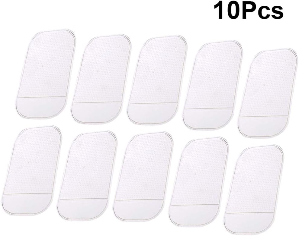 Hemobllo Car Pad Non Slip Anti Slide Dash Cell Phone Mount Holder Car Dashboard Sticky Pad Adhesive Mat for Cell Phone Electronic Devices GPS Supplies 10pcs (Transparent)