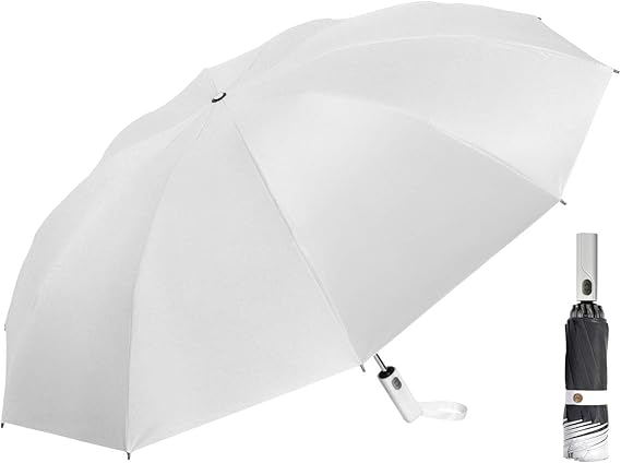 Amazon おりたたみ傘 メンズ レディース 折りたたみ傘 日傘 雨傘 逆折り頑丈な10本骨 軽量 自動開閉 晴雨兼用 台風対応 梅雨対策 大きい 超撥水 折り畳み傘210t高強度グラスファイバー ホワイト 折りたたみ傘 通販