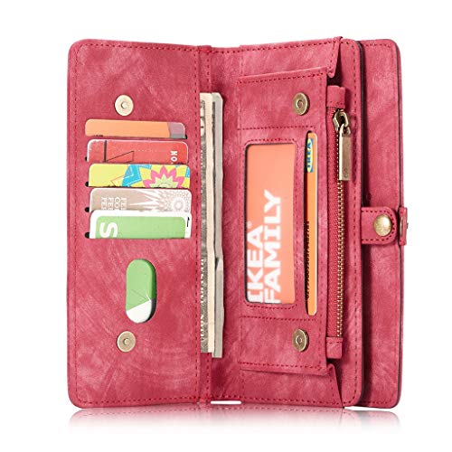 MatureGirl for Samsung S10 Plus Case Magnetic Adsorption Metal Bumper Glass Case Cover Fits Samsung Galaxy S10 6.4 inch (Red)