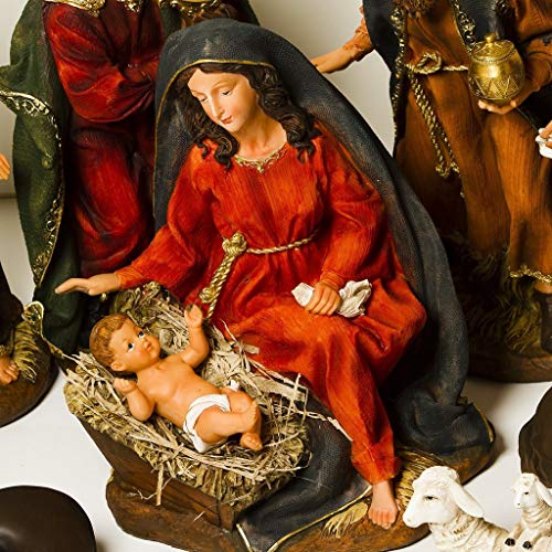 BRUBAKER Nativity Set - 14 Inches - 11 Figurines - Christmas Decoration - Nativity Scene - Thumbnail 4