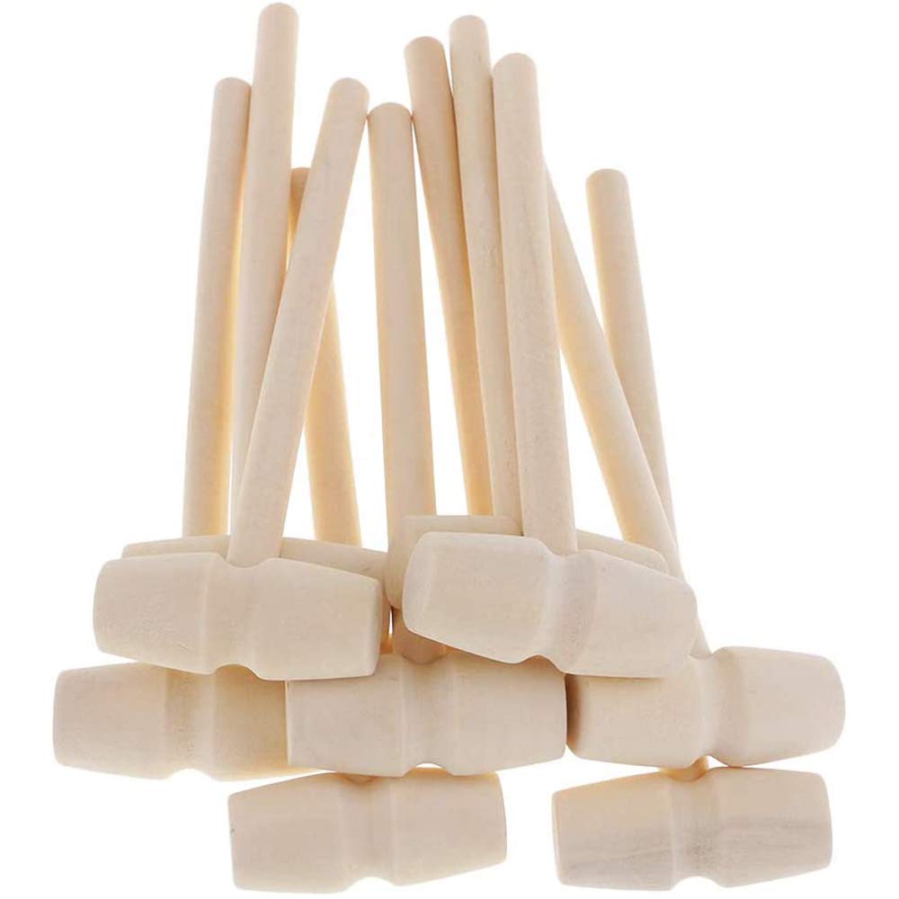 POFET 10pcs Wooden Hammer Mallet 140x43x19mm Crab Lobster Seafood Crackers