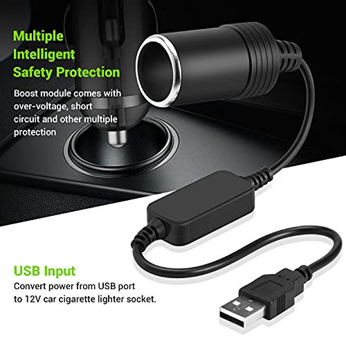 Suacopzar USB A Male 5V to 12V Car Cigarette Lighter Socket Female Power  Converter Cable for Car Charger, GPS Dashcam, Driving Recorder, Electronic  Dog 2 Pack (1ft/30cm + 10ft/3m) in Saudi Arabia |