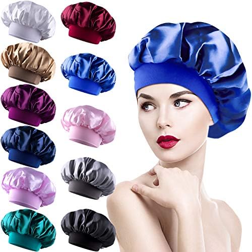 Duufin 11 Packs Sleeping Caps Satin Hair Loss Cap Night Cap