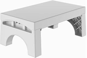 FYGUES White Folding Step Stool for Adults Kids, Sturdy Non-Slip Foldable Stepping Stool with 450-LBS Capacity, Heavy Duty Portable Foot Stool for Bathroom Bedroom Kitchen, Bed Steps for High Beds