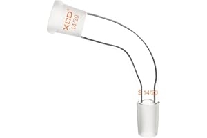 XCD Glass Distillation Adapter, 105-Degree Bent Borosilicate Glass Adapter with 14/20 Outer and Inner Joint