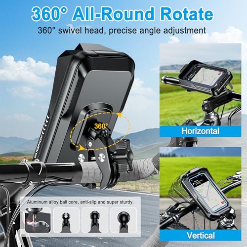 ENONEO Universal Anti-Vibration 360° Mobile Phone Holder for Bikes and Scooters and Motorcycles and Handlebars