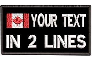 AI-NEEL Custom Patch Embroidery Name tag With Canada Flag, Personalized Patches Badge for Backpacks, Jackets, Dog Vest, Hook 