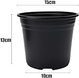 KAHEIGN 50Pcs 15 cm Plastic Plant Pots Seed Starting Nursery Nursery Pots Black view 5