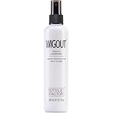 Style Factor WIGOUT Leave-In Conditioner Spray – Lightweight Hydrating & Conditioning Mist Controls Frizz, Adds Shine & Softness For Dry Damaged Hair No-Rinse Formula for All Hair Types - White