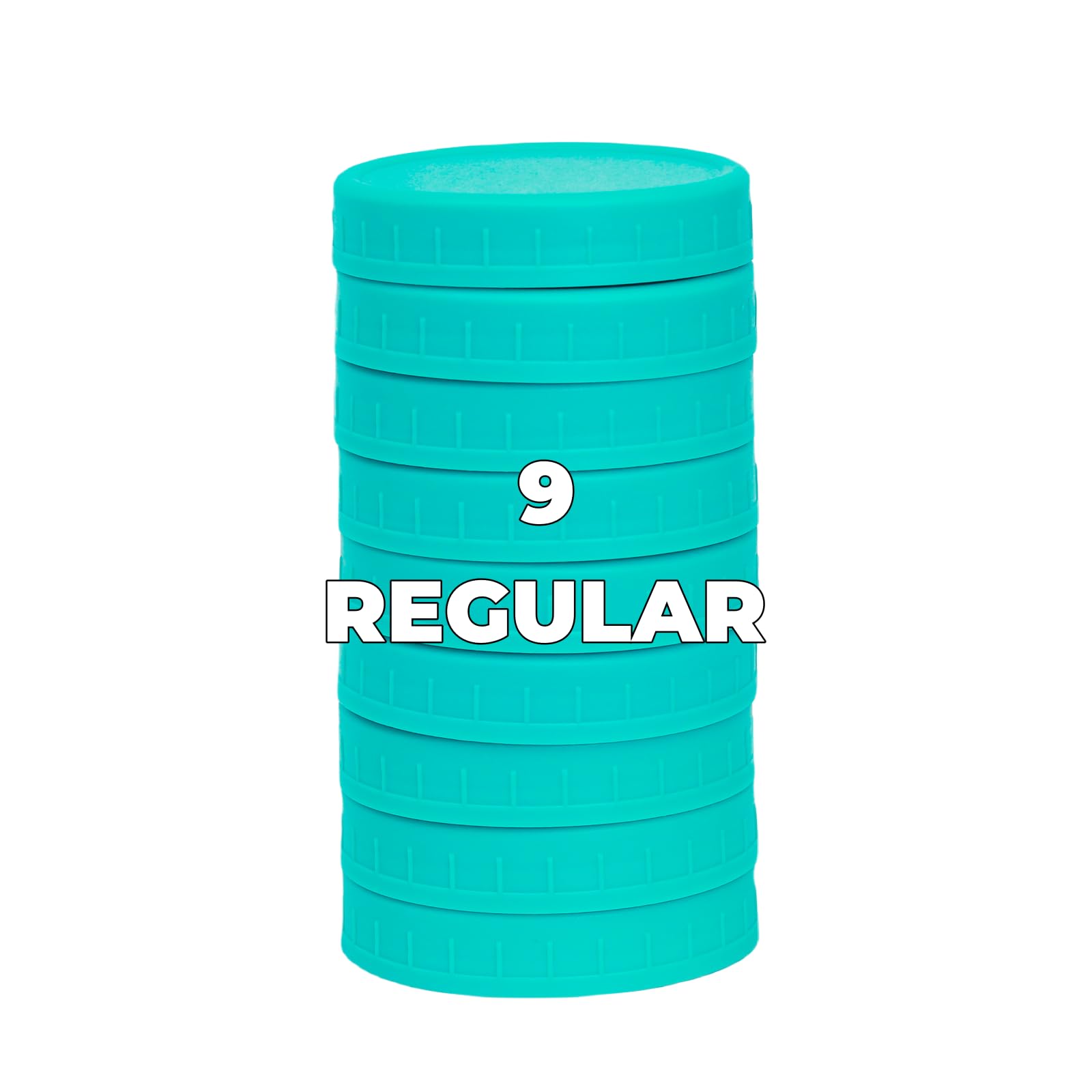 Photo 1 of Jumterlee 9 Pack Blue-green Regular Mouth Mason Jar Lids with Silicone Rings,9 Color to Choose, Plastic Mason Jar Lids,Plastic Canning Lids, Fit Ball,Kerr and More (Blue-green)