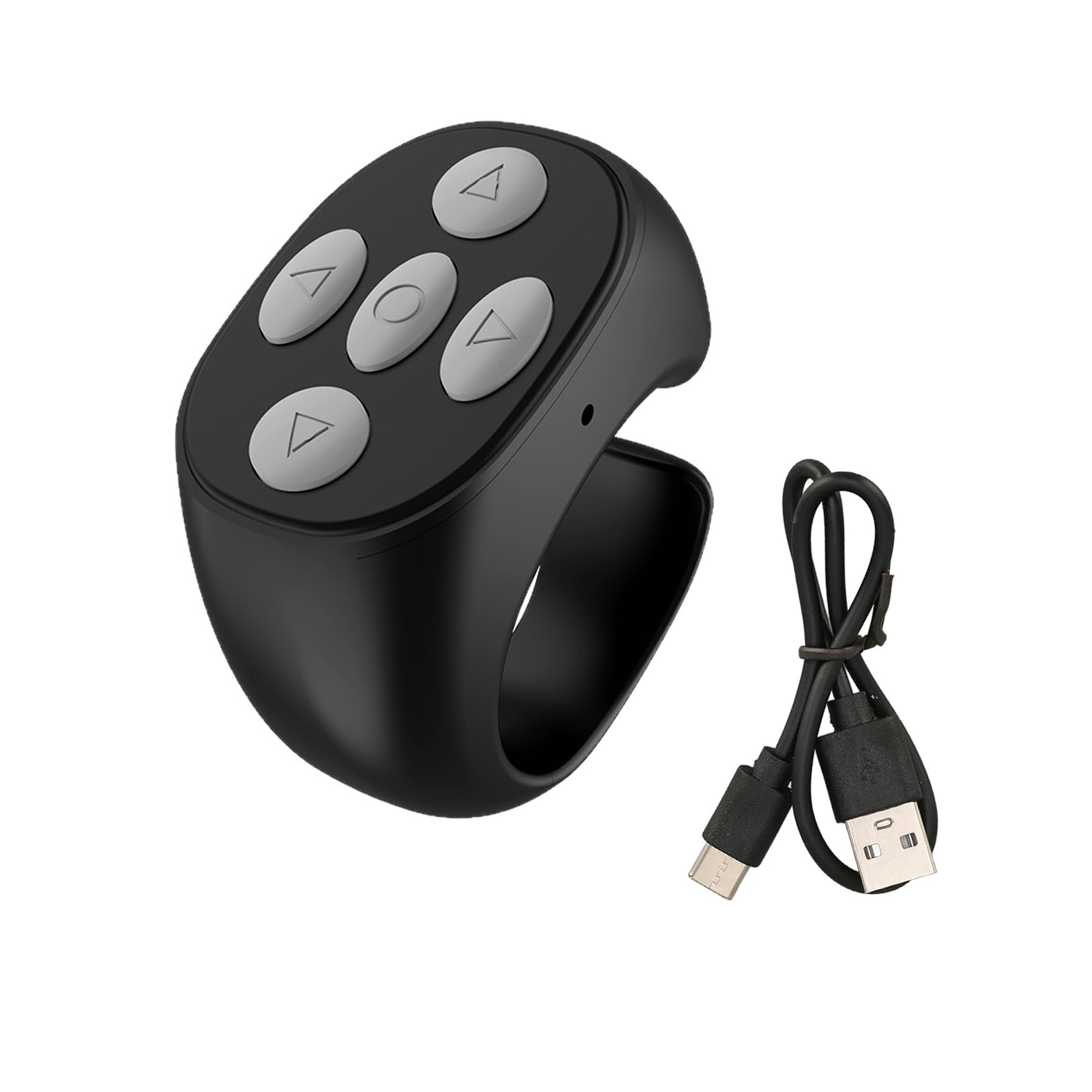 Wireless Remote, Bluetooth Smartphone Remote for Video Viewing and Page Turning, Compatible with E-Books (Black)