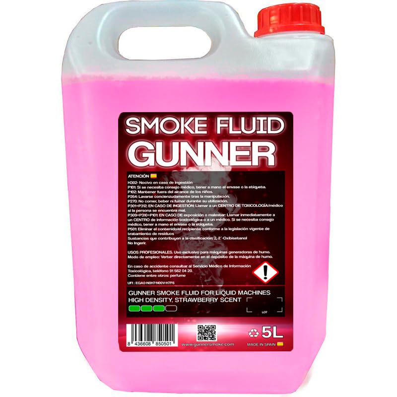 Gunner Smoke Liquid for Smoke Machine 5 Litres Strawberry Aroma High Density